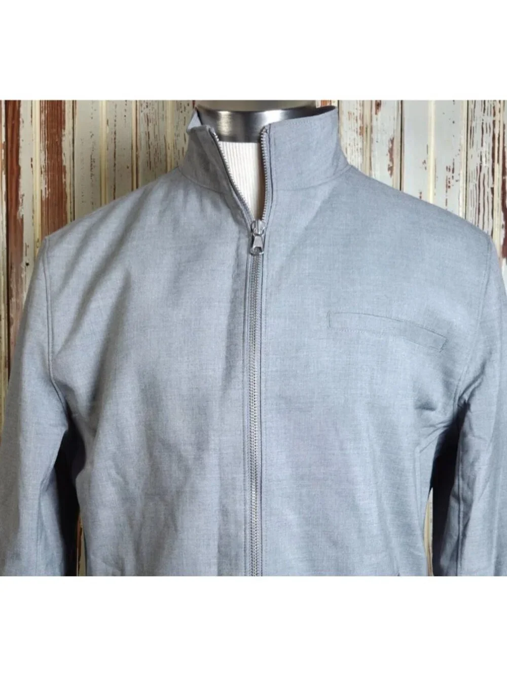 Banana Republic Performance Zip Jacket Medium Gray Lightweight Made In Vietnam
